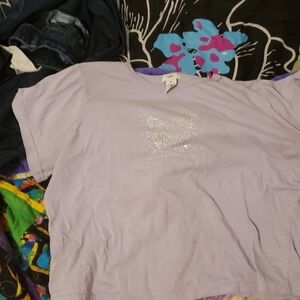Rue21 Lavender Tee with Shimmering Silver Detail